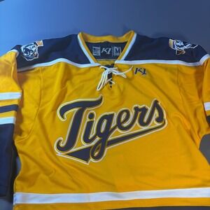 East Texas Baptist Tigers Hockey Jersey K1 USA Texas Patch Fight Strap Medium